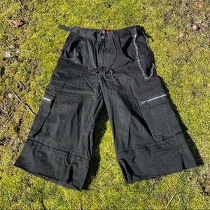 TRIPP NYC Goth Black Rave Cargo Shorts